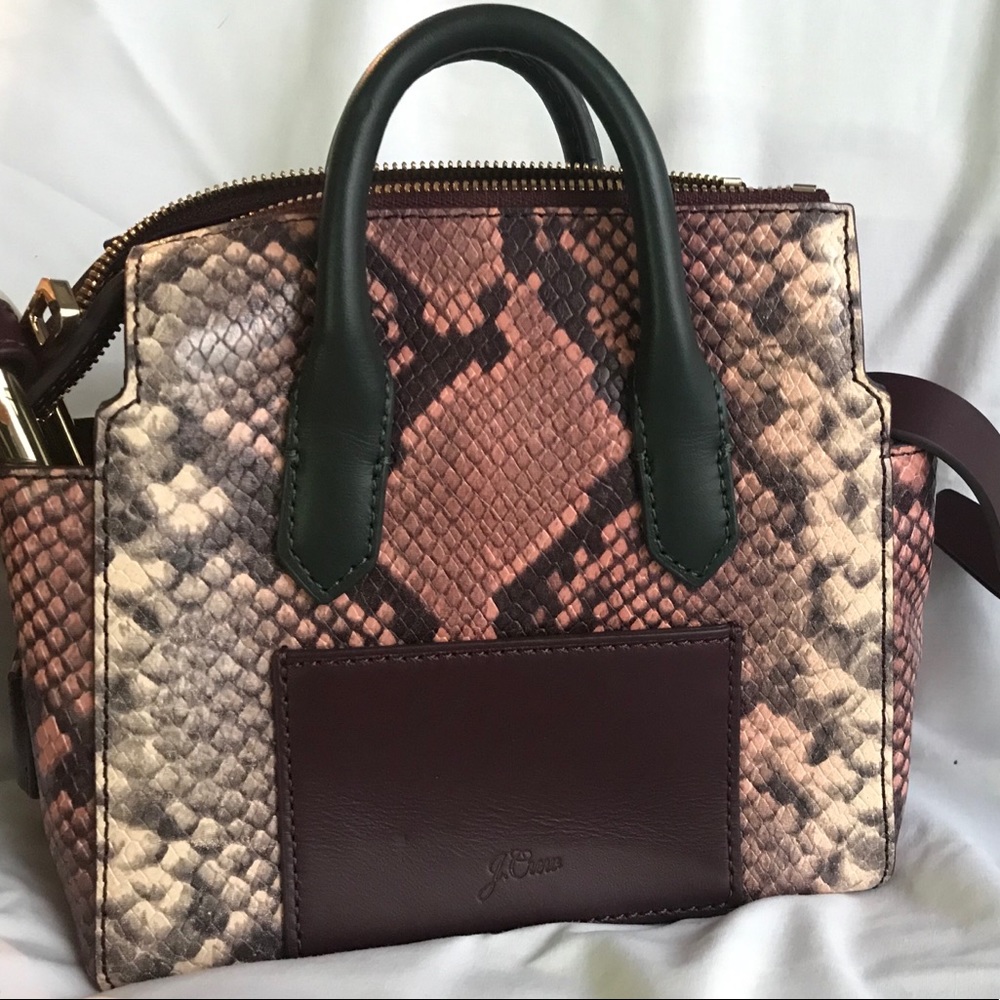 J. Crew Snake Embossed Leather Bag